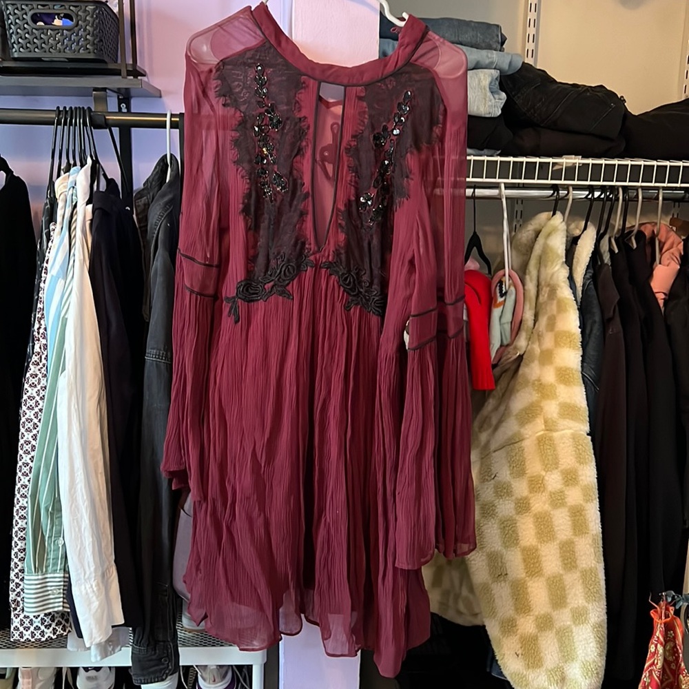 Free People Burgundy Dress